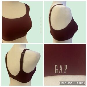GapBody Bonded Seamless Lounge Bra. Wireless. Wine Color. Size: Large. NWT.